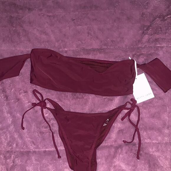 Burgundy Two Piece Swimwear - Picture 4 of 6
